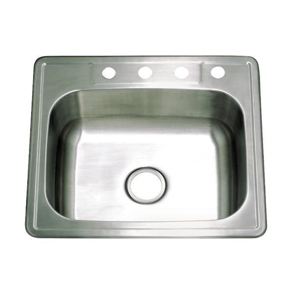 Gourmetier GKTS25228 Drop-in Single Bowl Kitchen Sink, Brushed GKTS25228 - main